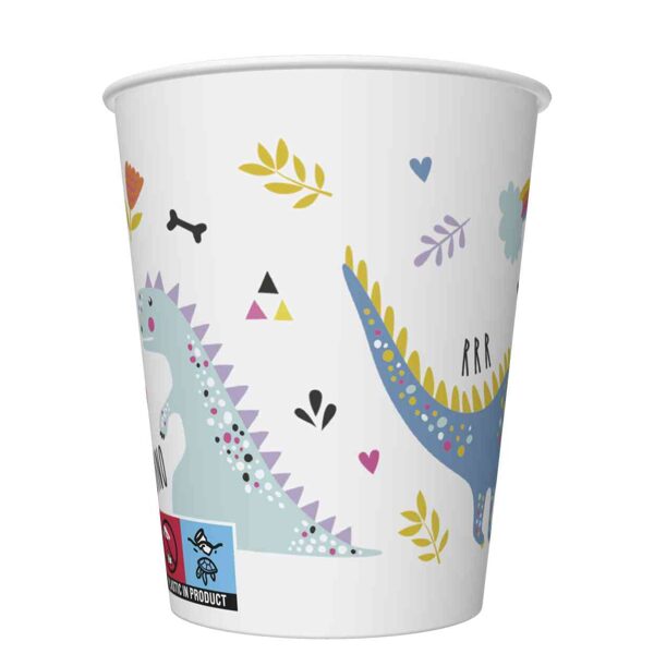 Papīra glāzes Jautrie dinozauri 8.gb