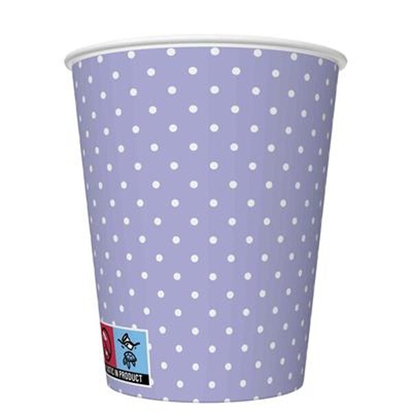 Papīra glāzes lavandas ar pumpiņām 8.gb