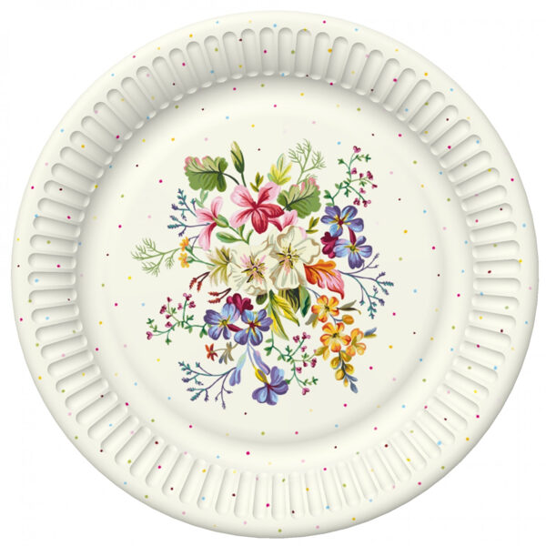 Papīra šķīvis ar puķu apdruku 8.gb