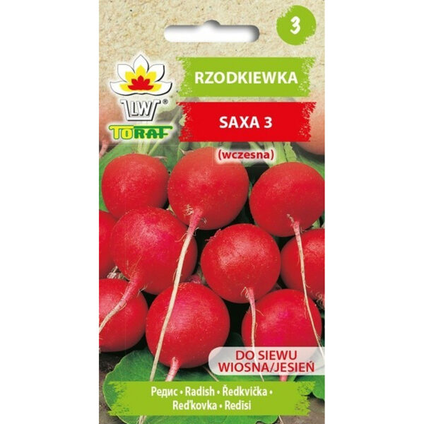 Redīsi apaļie Saxa 3 10g. Redīsu sēklas.