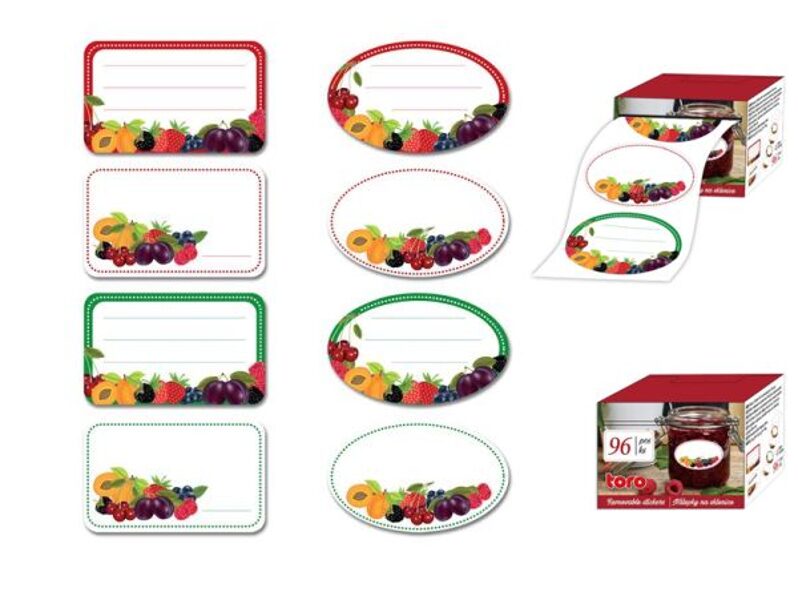 Uzlīmes burkām Augļi. 96gb