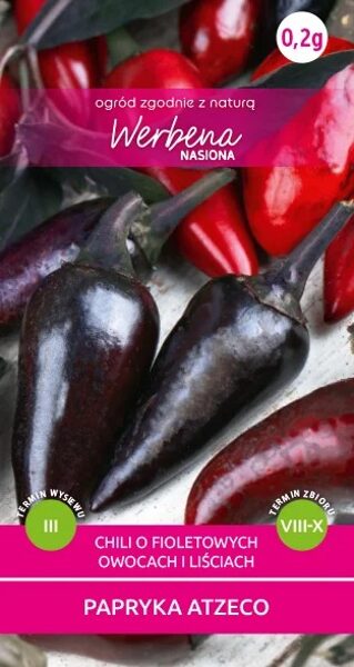 Pipari čili violetie Atzeco 0.2g. Čili piparu sēklas.
